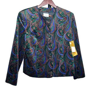 Vintage TanJay Women's Petite 10 NEW Jacket Damask Ornate  Art to Wear Deadstock